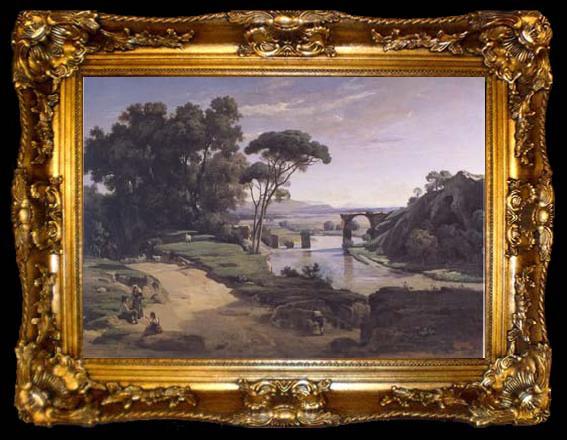 framed  Jean Baptiste Camille  Corot Le pont d
